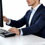 Office Ergonomics & Wrist Stretching**

"A professional office worker, fully clothed in business casual attire, demonstrating a wrist stretch at their desk. The workspace is ergonomically designed with a wrist rest and proper monitor height. Natural lighting, safe for work, appropriate content, perfect anatomy, correct proportions, well-formed hands, proper finger count, modest and professional setting."

**